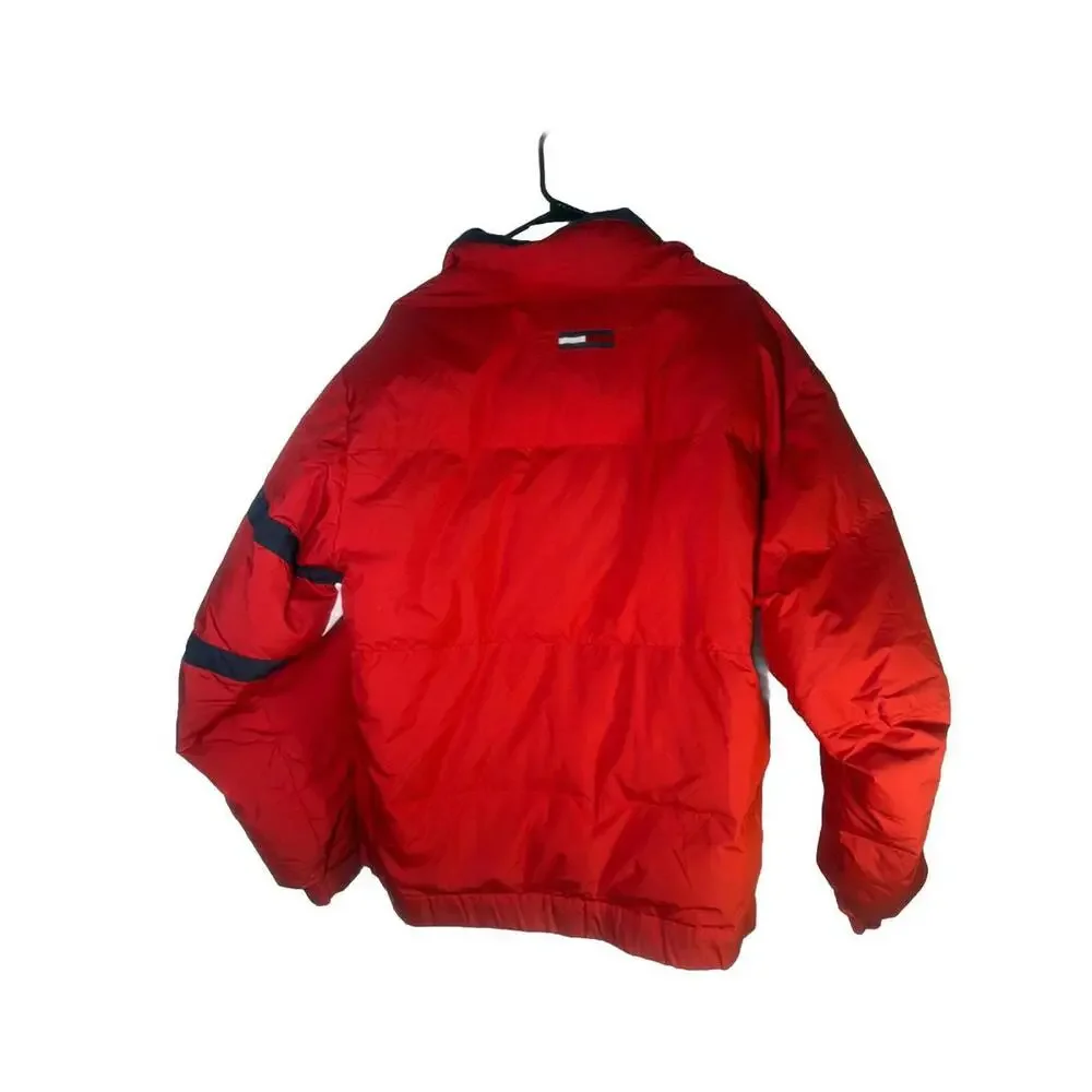 Vintage Y2K Tommy Hilfiger Puffer Coat Jacket Down Filled Mens Size Medium
